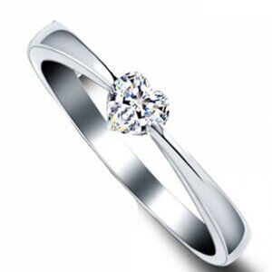 🌸925 Silver Plated CZ Heart Ring, GPMB1392